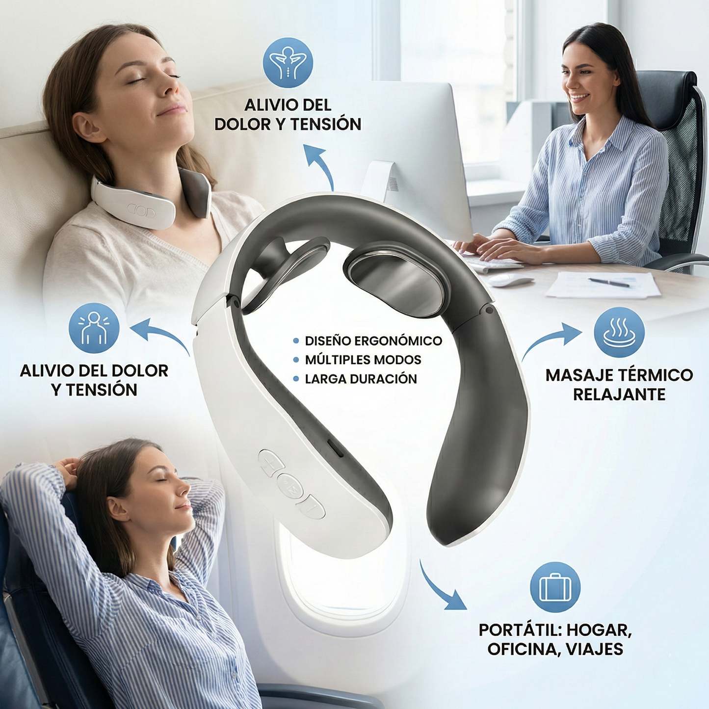 Masajeador Cervical Inteligente con Calor y Pulsos Electromagnéticos