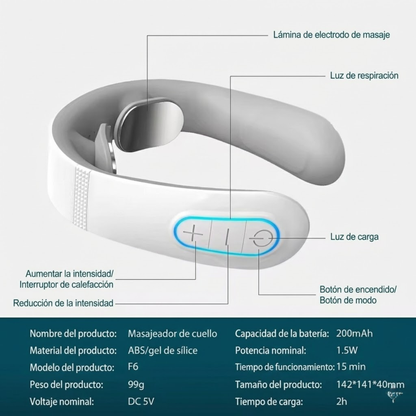Masajeador Cervical Inteligente con Calor y Pulsos Electromagnéticos